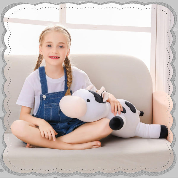 Weighted Cow Stuffed Animals Weighted Plush Toy 24" 4.2lb Cute Cow Hugging Dolls Plushies Pillows for Boys and Girls